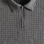 Men’s waffle knit co ord set – zip polo & shorts