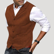 Men’s wool tweed winter smart casual waistcoat