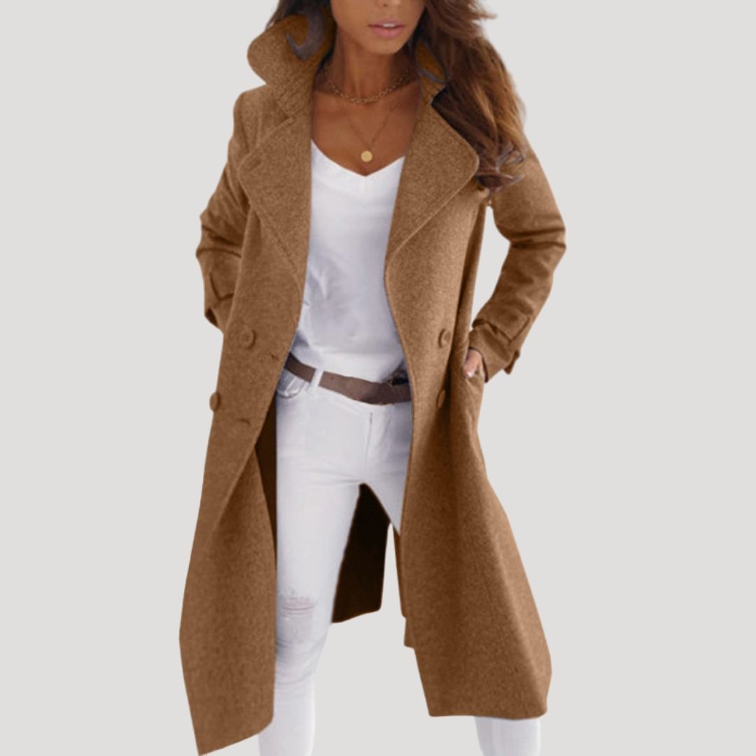 Women’s tailored wool long winter trench coat