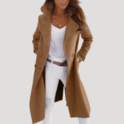 Women’s tailored wool long winter trench coat