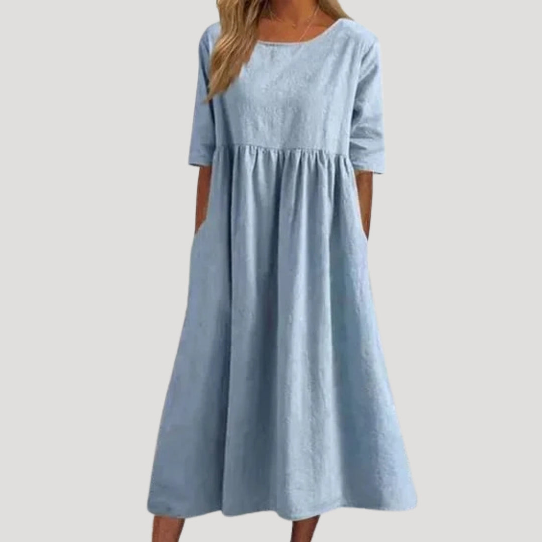 Women’s loose fit midi dress with pockets