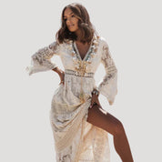 Women’s lace boho summer beach maxi dress