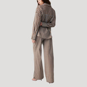 Striped relaxed-fit shirt and trouser set