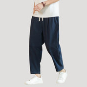 Men’s linen cropped trousers – casual summer lightweight fit