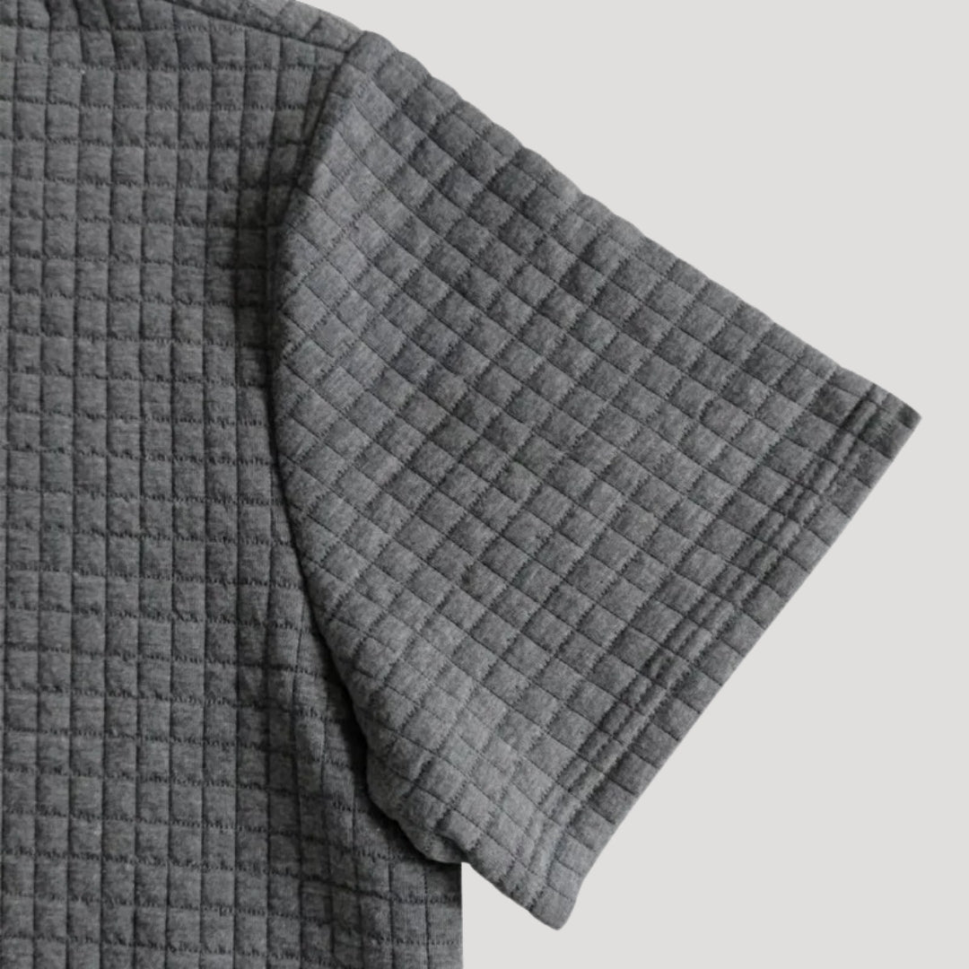 Men’s waffle knit co ord set – zip polo & shorts