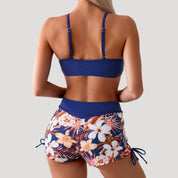 Floral print swim shorts bikini set