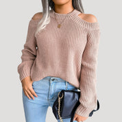 Women’s off shoulder chunky knit sweater