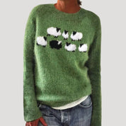 Women’s chunky knit oversized striped winter jumper
