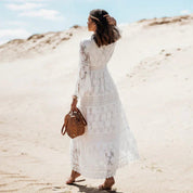 Women’s lace boho summer beach maxi dress
