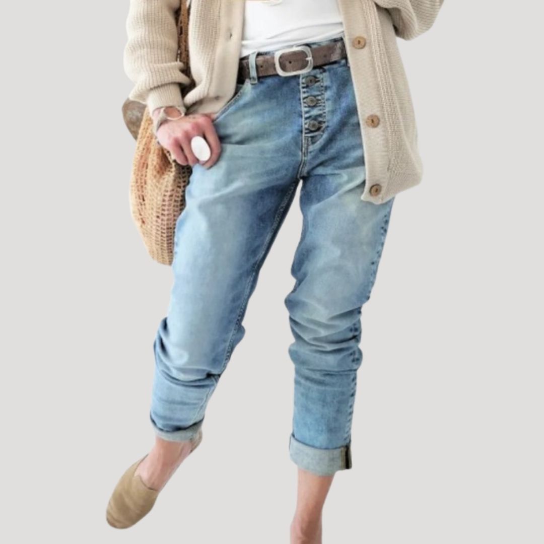 Women’s high waist blue denim jeans