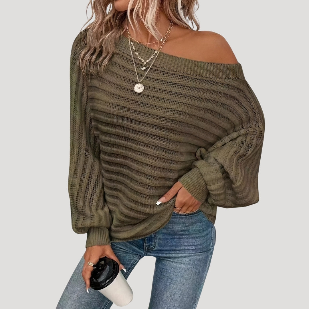 Women's off shoulder oversized jumper sweater