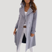 Women’s tailored wool long winter trench coat