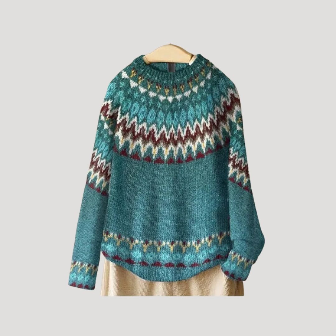 Women’s chunky knit oversized striped winter jumper