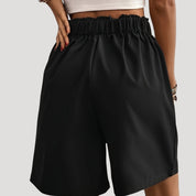 High-waisted pleated wide-leg shorts