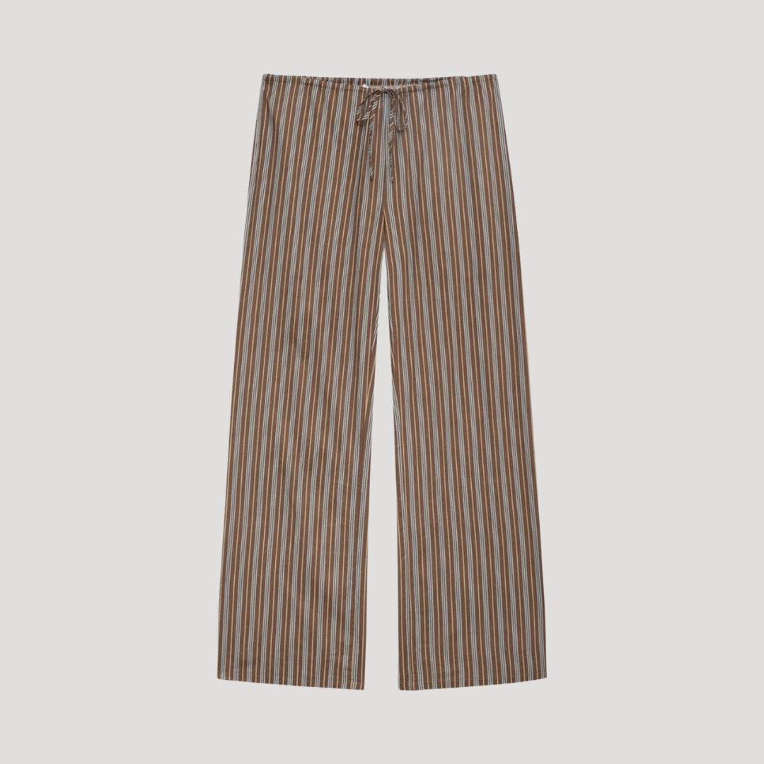 Striped relaxed-fit shirt and trouser set