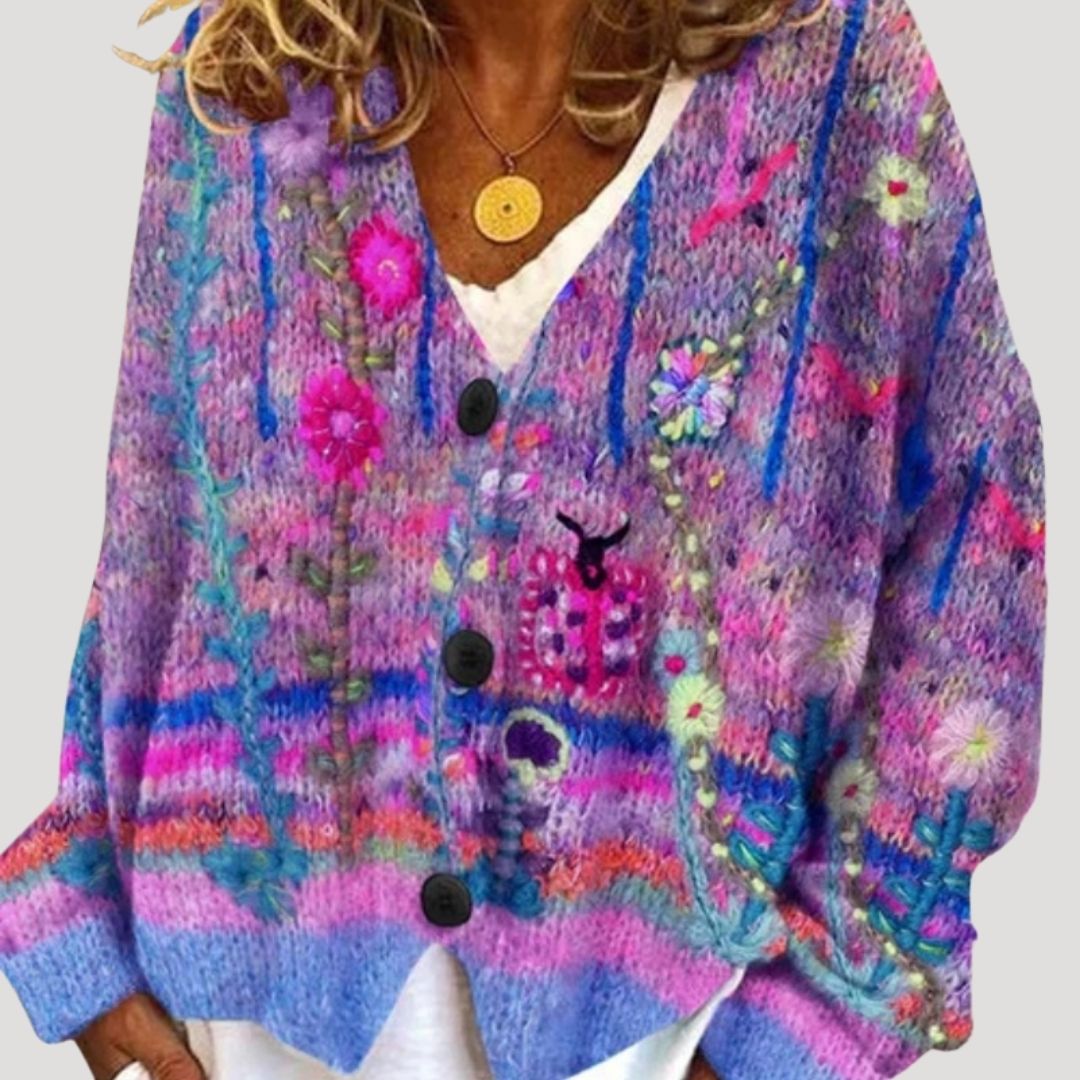 Women’s chunky oversized button up winter cardigan