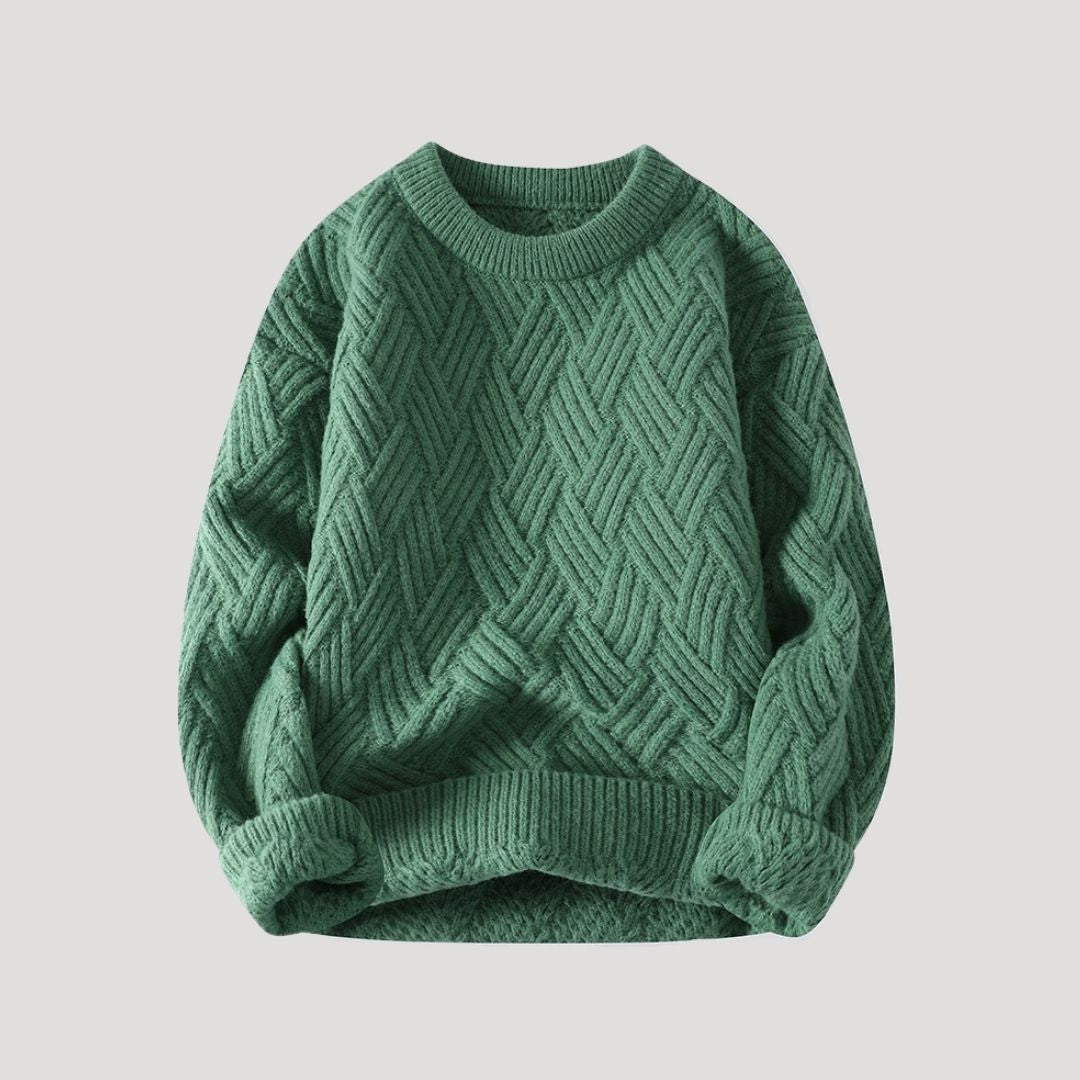 Men’s chunky cable knit wool winter jumper