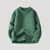 Men’s chunky cable knit wool winter jumper