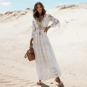 Women’s lace boho summer beach maxi dress