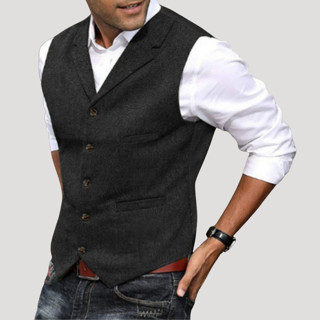 Men’s wool tweed winter smart casual waistcoat