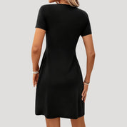 Women's twist-front short-sleeve mini summer dress