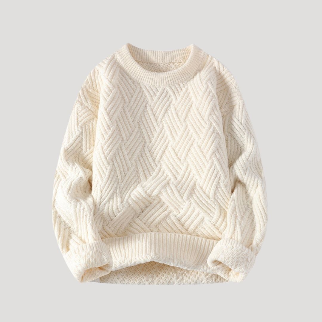 Men’s chunky cable knit wool winter jumper