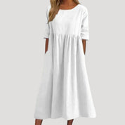 Women’s loose fit midi dress with pockets