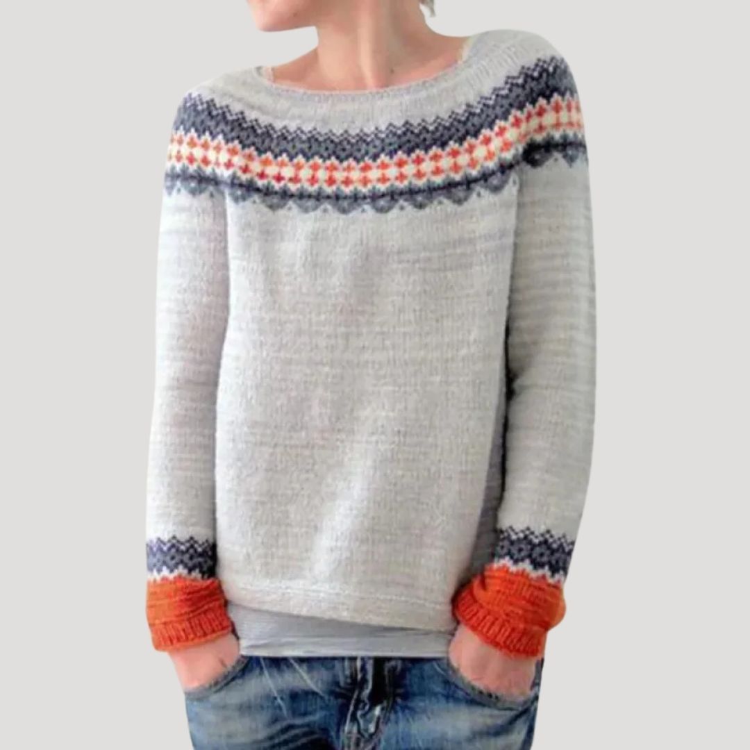 Women’s chunky knit oversized striped winter jumper