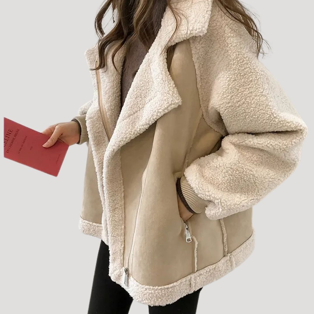 Women’s teddy warm winter zip up jacket