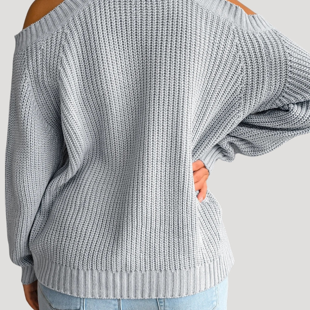 Women’s off shoulder chunky knit sweater