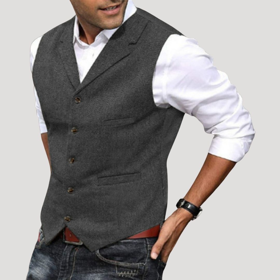 Men’s wool tweed winter smart casual waistcoat