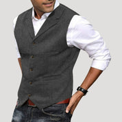 Men’s wool tweed winter smart casual waistcoat