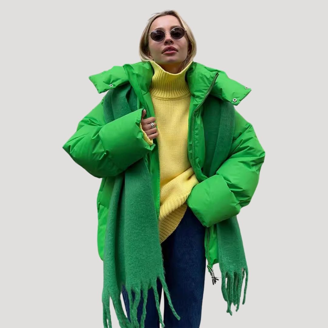 Women’s quilted puffer winter waterproof jacket