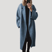 Women’s oversized wool long double breasted winter coat