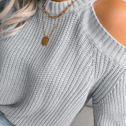 Women’s off shoulder chunky knit sweater