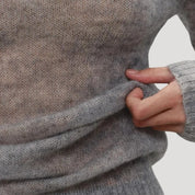 Women's soft sheer wool knit crewneck jumper