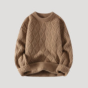 Men’s chunky cable knit wool winter jumper