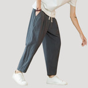 Men’s linen cropped trousers – casual summer lightweight fit
