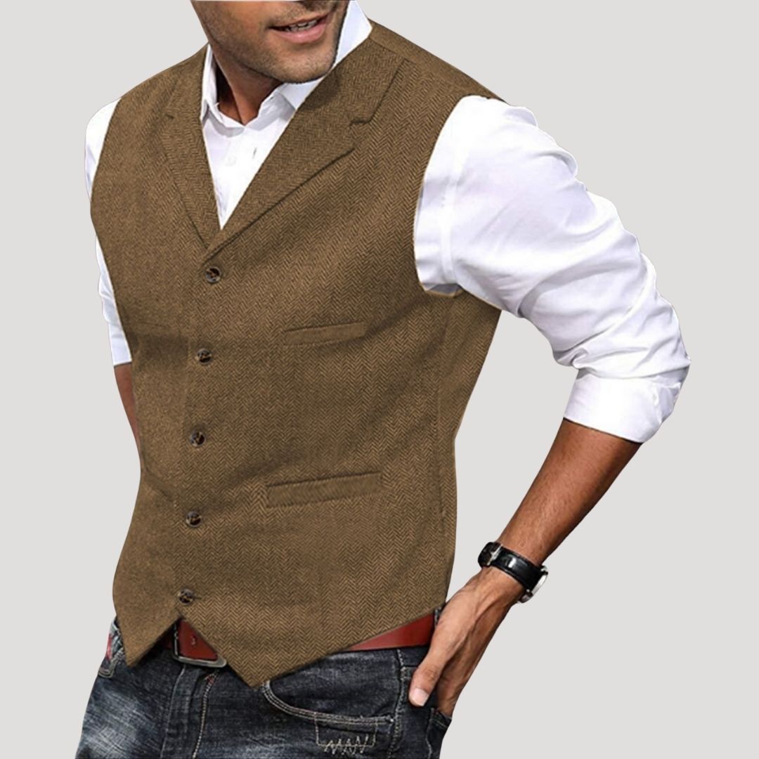 Men’s wool tweed winter smart casual waistcoat
