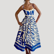 Women’s summer midi sundress – sleeveless printed holiday