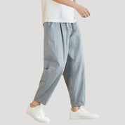 Men’s linen cropped trousers – casual summer lightweight fit