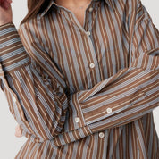 Striped relaxed-fit shirt and trouser set