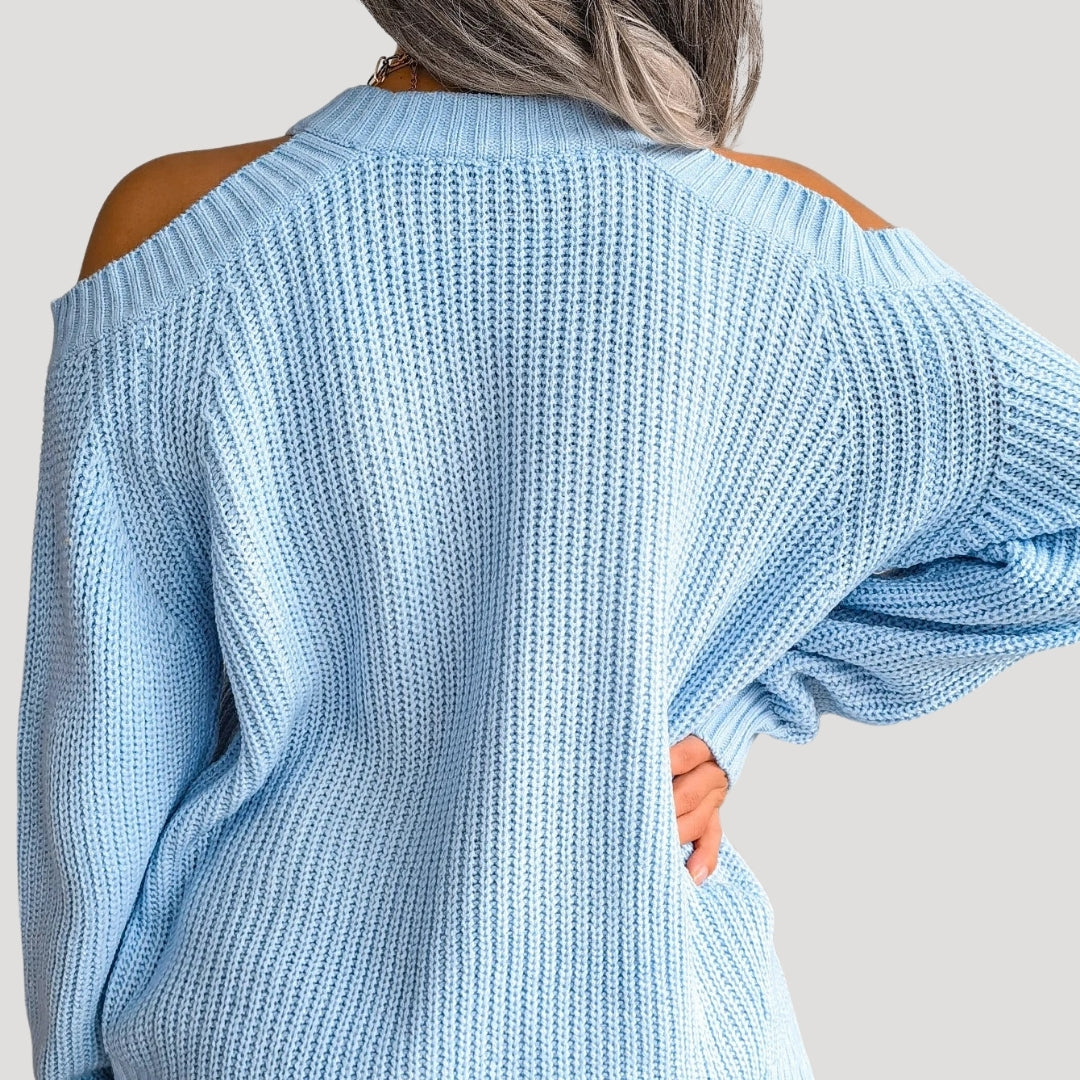 Women’s off shoulder chunky knit sweater