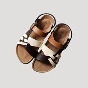 Men's leather walking sandals – adjustable strap