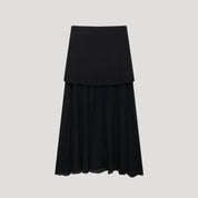 Sophisticated sleeveless vest and pleated skirt set