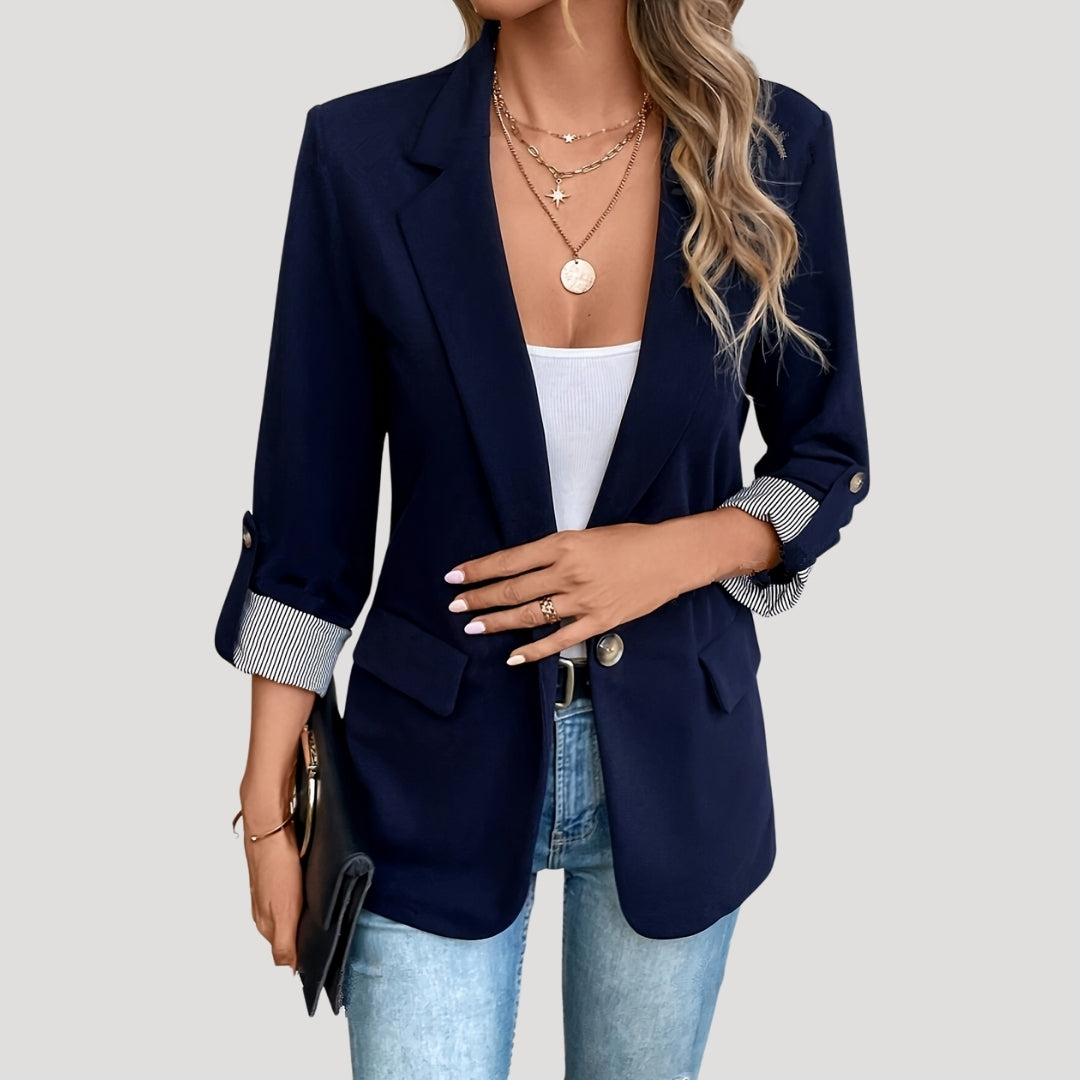 Classic tailored blazer with roll-up sleeves