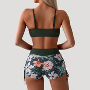 Floral print swim shorts bikini set