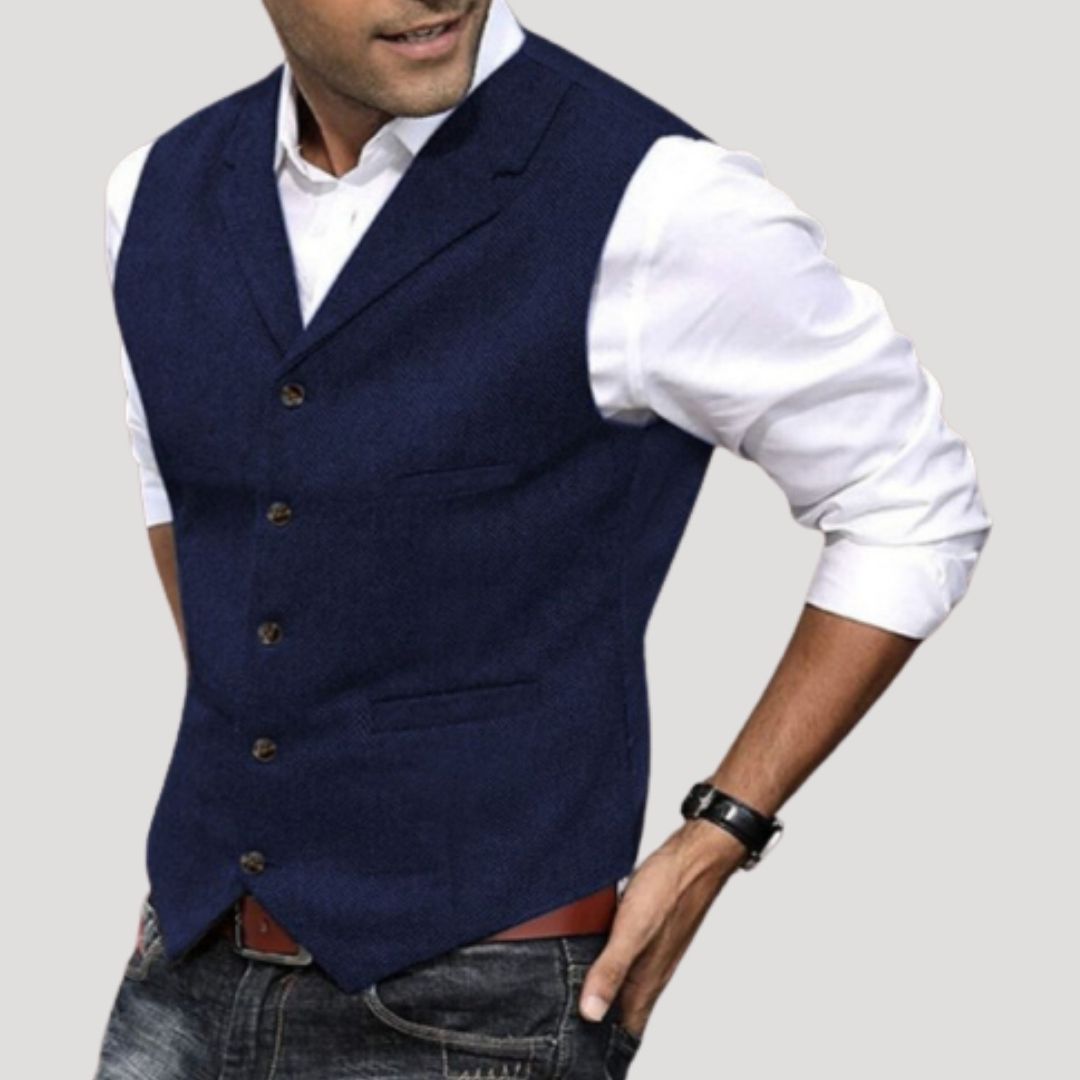 Men’s wool tweed winter smart casual waistcoat