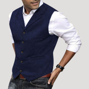 Men’s wool tweed winter smart casual waistcoat