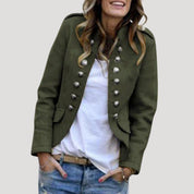Women’s military style wool blend blazer jacket